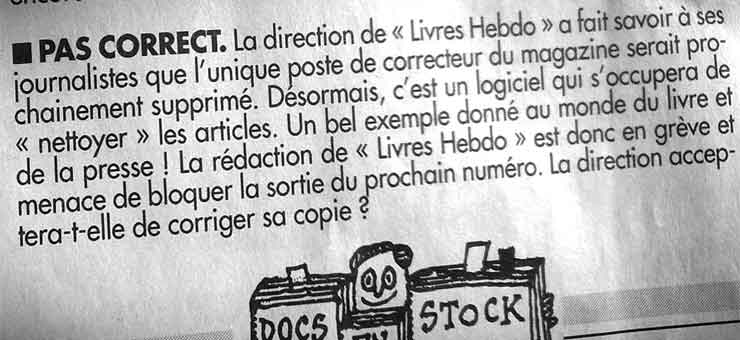 Le titre vengeur du Canard Enchaîné contre Livre Hebdo : « PAS CORRECT » !